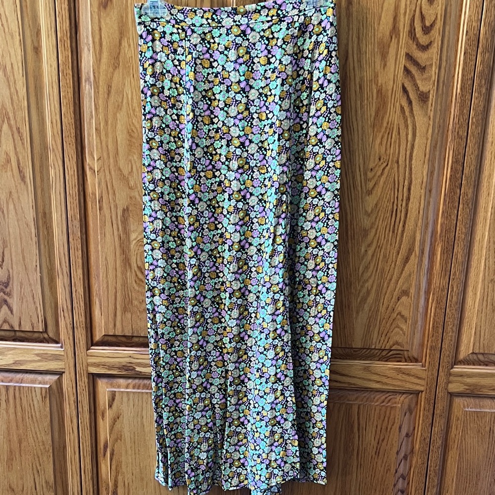 Floral Maxi Skirt - Mint, Lavender & Yellow
